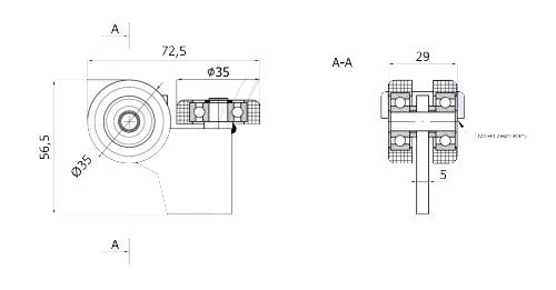 Wózek bez podstawy do bramy (PROFIL 40x40x2mm) - G-3M-40