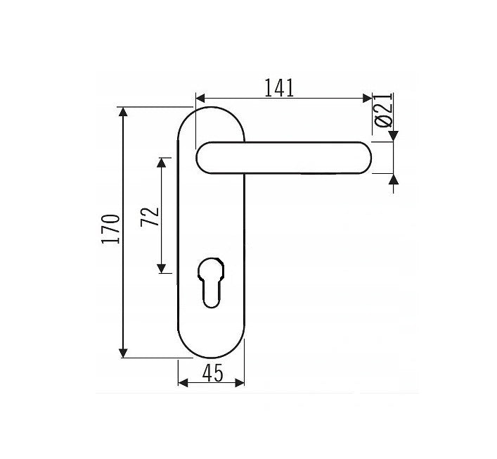 Klamka DRZWI technicznych PPOŻ Hormann D-110 CZARNA - 545970
