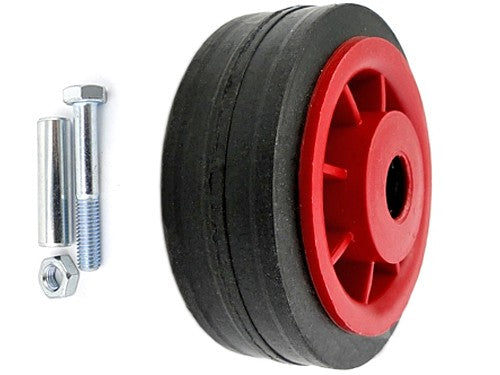 Koło tworzywowo-gumowe fi 80 mm ciche, nośne, do sprzętu transportowego i regałów ze śrubą - 1T