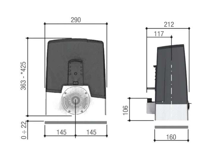 NAPĘD do bramy przesuwnej 800kg CAME BXV 8 SAFE