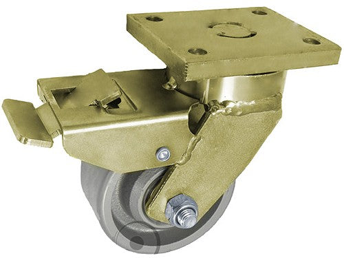 Koło ŻELIWNE fi 100mm SKRĘTNE z HAMULCEM - 15ZH