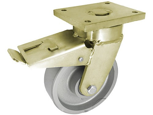 Koło ŻELIWNE fi 160mm SKRĘTNE z HAMULCEM - 45ZH