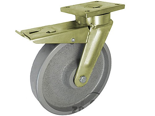 Koło ŻELIWNE fi 250mm SKRĘTNE z HAMULCEM - 95ZH