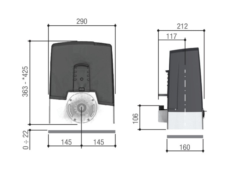 NAPĘD do bramy przesuwnej 400kg CAME BXV 4 SAFE