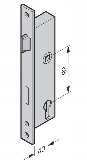 Zamek wpuszczany do drzwi w bramie Hormann - 3095108