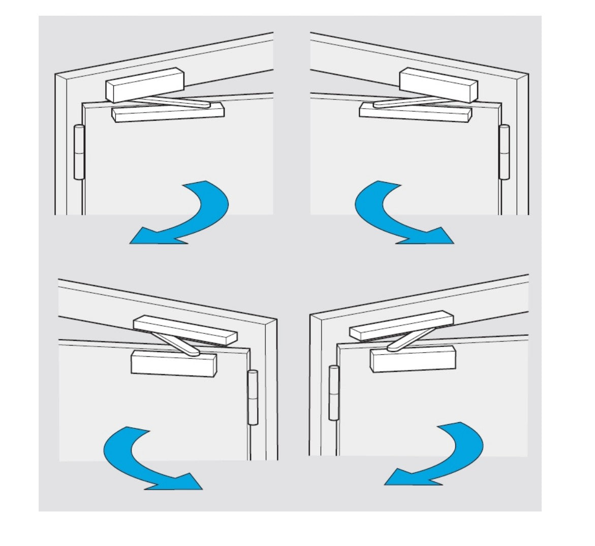 Samozamykacz Assa Abloy DC175 srebrny do drzwi 110cm maksymalna waga 80kg - DC175-EV1