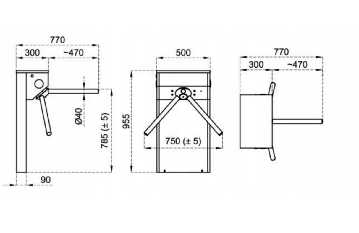 Bramka obrotowa pojedyńcza Tripod 500E CAME
