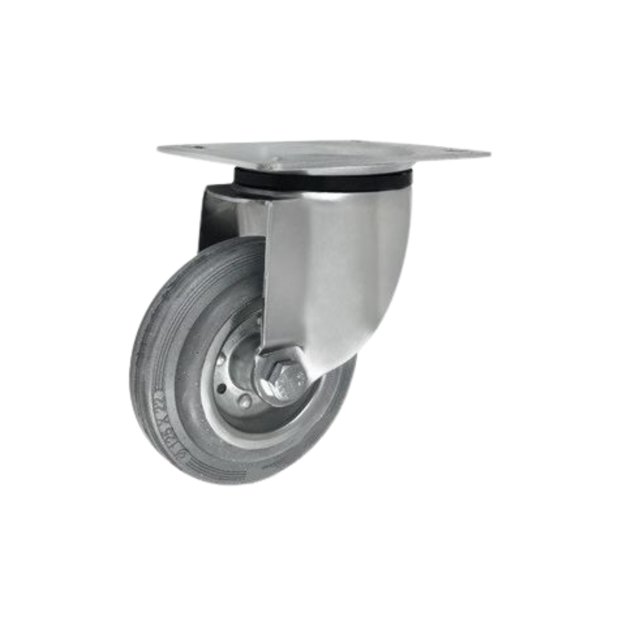 Koło metalowo-gumowe fi 125mm w obudowie skrętnej - 22S