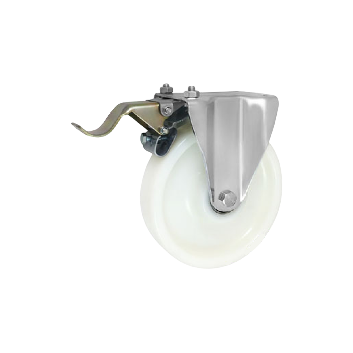 Koło poliamidowe fi 200mm w obudowie stałej z hamulcem - 63BNH