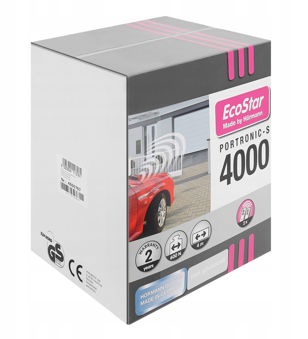 NAPĘD HORMANN Portronic S4000 do bramy 4 metry i 300kg + 2 piloty RSC 2