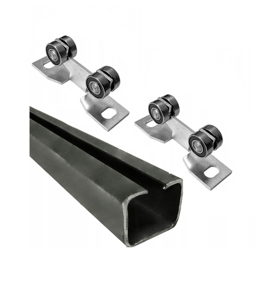 Zestaw do drzwi przesuwnych bramy samonośnej z rolkami profil 20x20 + 2 wózki 4M-20