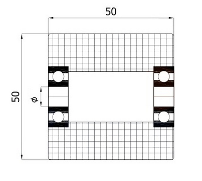 ROLKA 50x50mm do WÓZKA PALETOWEGO rolki PALECIAKA R-50-50/10
