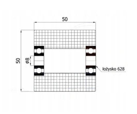 ROLKA 50x50mm do WÓZKA PALETOWEGO rolki PALECIAKA R-50-50/8