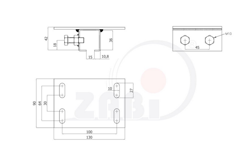 Mocowanie górne profilu 30x30mm - MG PROF 30x30