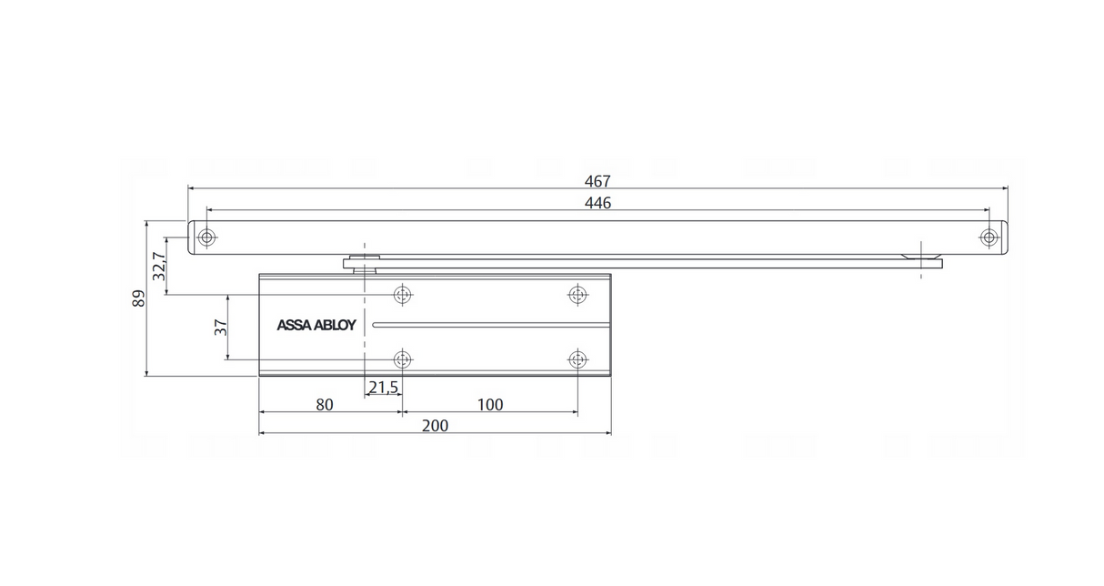 Samozamykacz Assa Abloy DC175 antracyt do drzwi 110cm maksymalna waga 80kg - DC175-7016