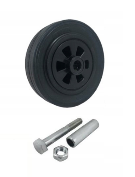 Koło tworzywowo-gumowe fi 180 mm ciche, nośne, do sprzętu transportowego i regałów 51T