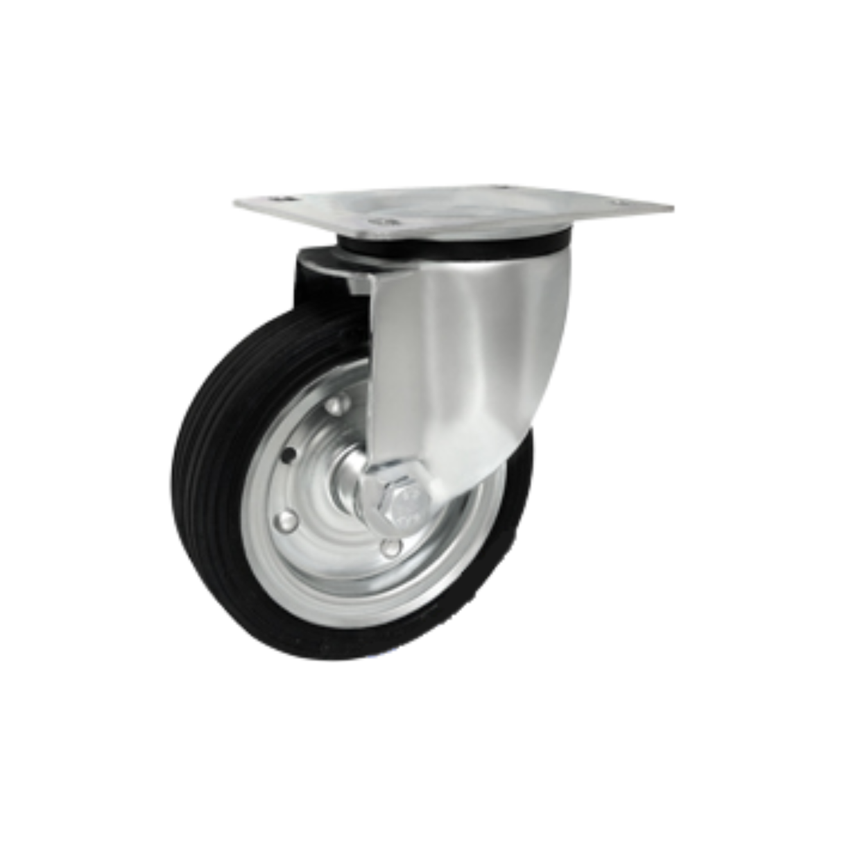 Koło metalowo-gumowe fi 140mm w obudowie skrętnej - 32