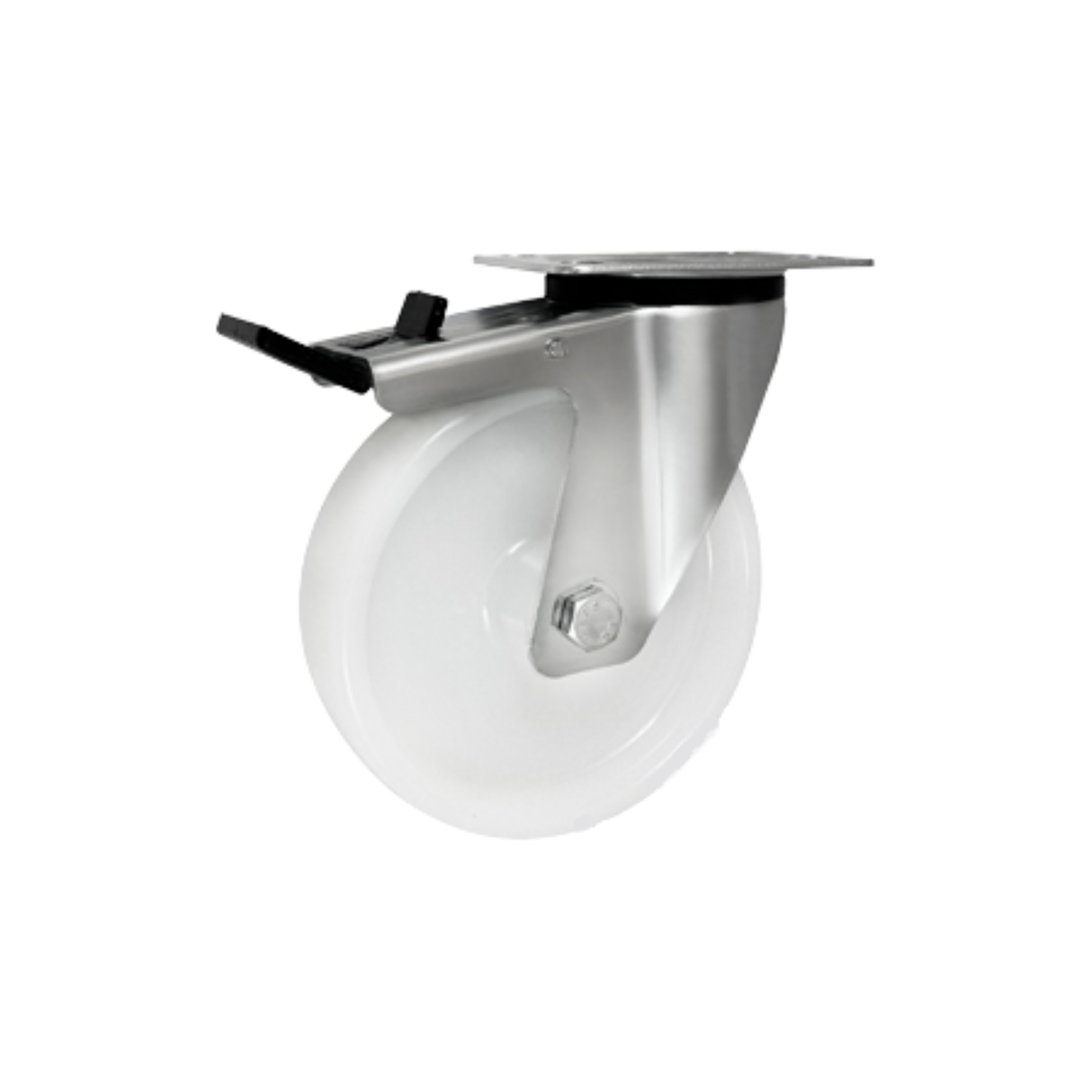 Koło poliamidowe fi 150mm w obudowie skrętnej z hamulcem - 75MB9H