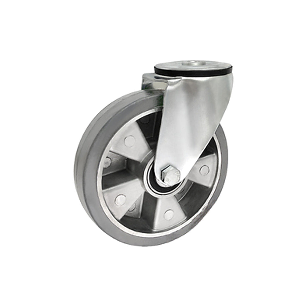 Koło aluminiowo-gumowe 180 mm w obudowie skrętnej z otworem A57GS