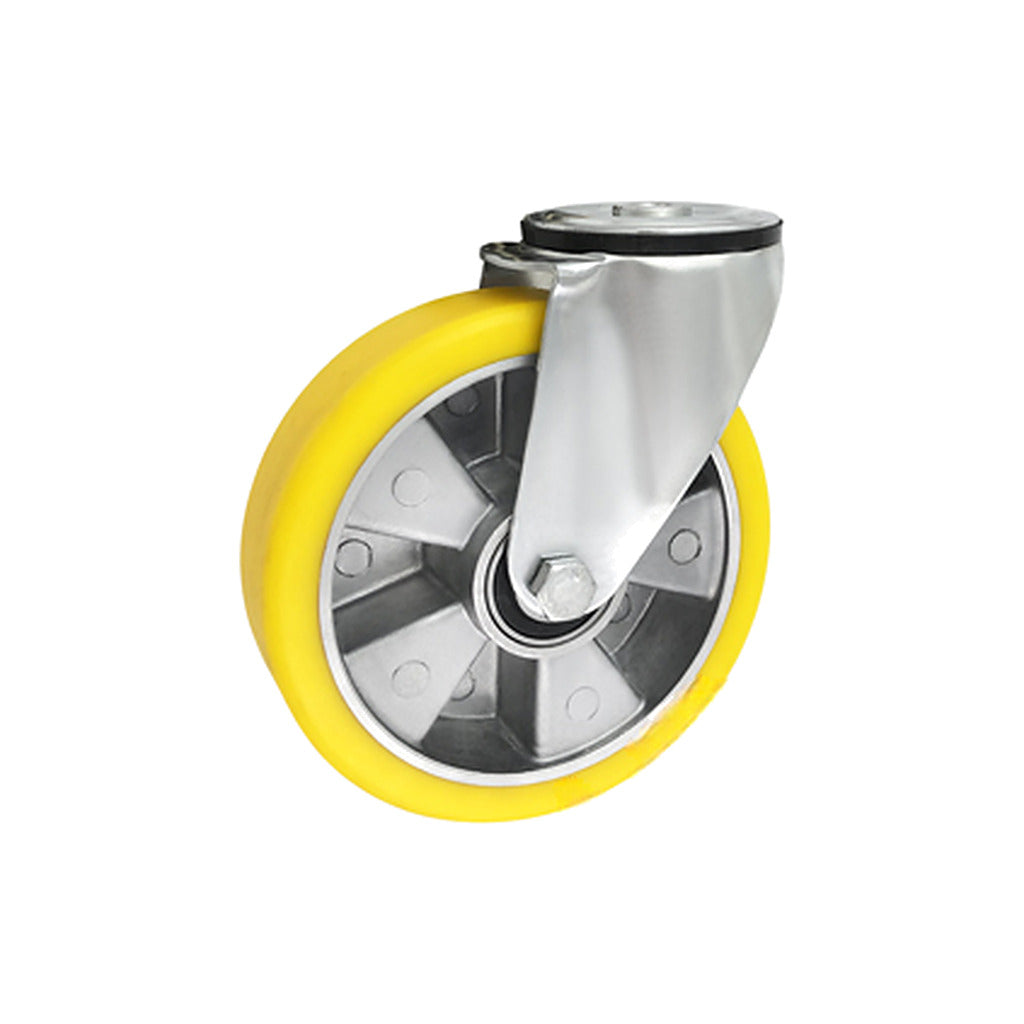 Koło aluminiowo-poliuretanowe 180 mm w obudowie skrętnej z otworem A57P