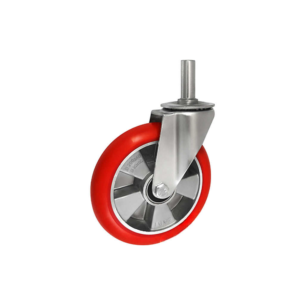 Koło aluminiowo-poliuretanowe 200 mm w obudowie z trzpieniem ø27x65 A64PR*27