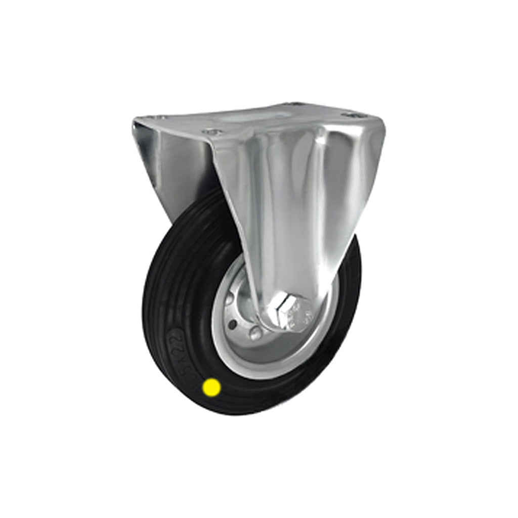 Koło elektrostatyczne metalowo-gumowe 125 mm w obudowie stałej 23M-AS