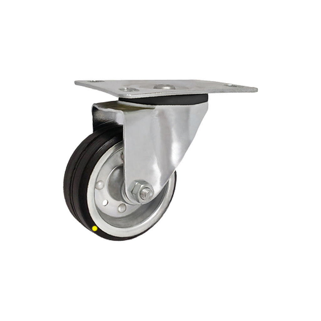 Koło elektrostatyczne metalowo-gumowe 80 mm w obudowie skrętnej 3L-AS
