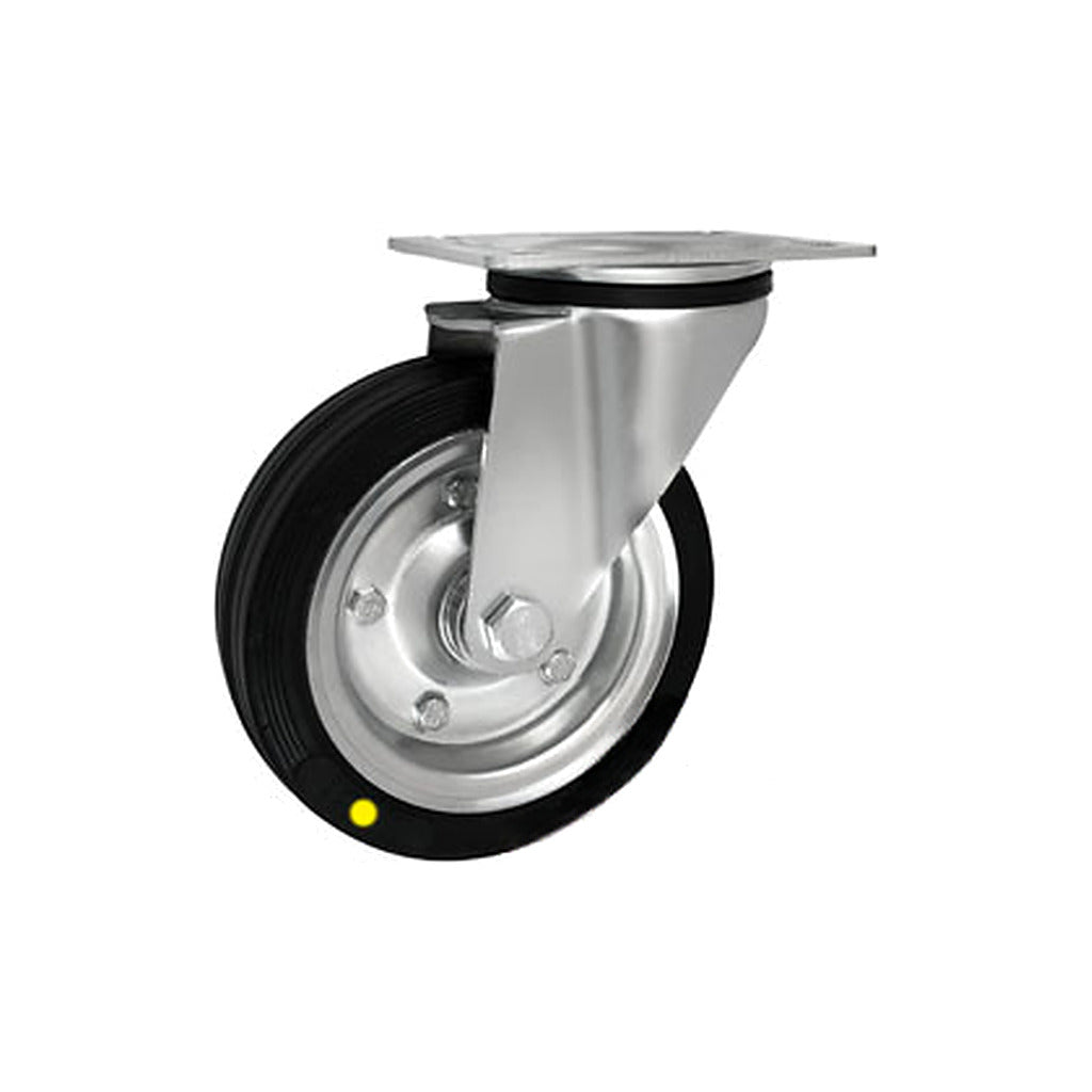 Koło elektrostatyczne metalowo-gumowe 160 mm w obudowie skrętnej 42NW-AS