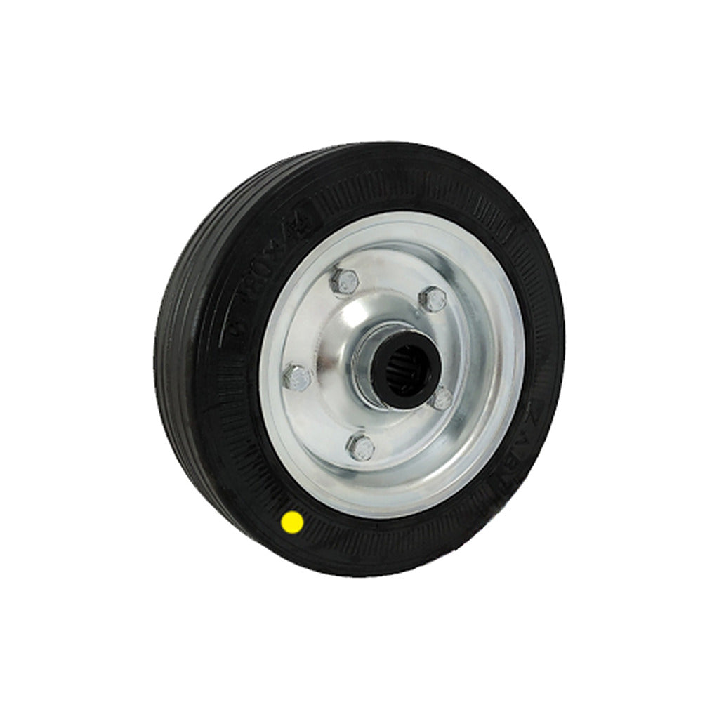 Koło elektrostatyczne metalowo-gumowe 180 mm otwór 20 mm 50N-AS