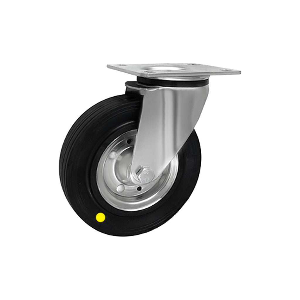 Koło elektrostatyczne metalowo-gumowe 180 mm w obudowie skrętnej 52-AS