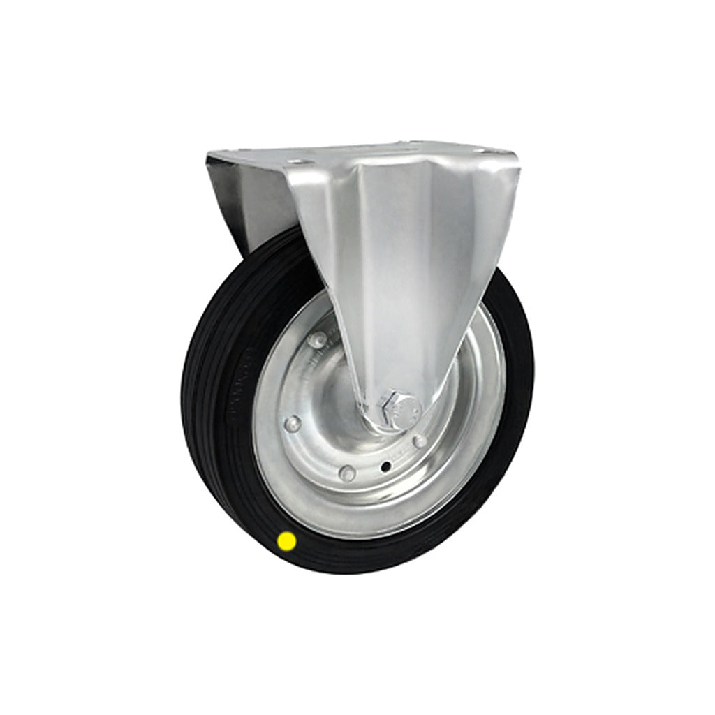 Koło elektrostatyczne metalowo-gumowe 200 mm w obudowie stałej 63F-AS