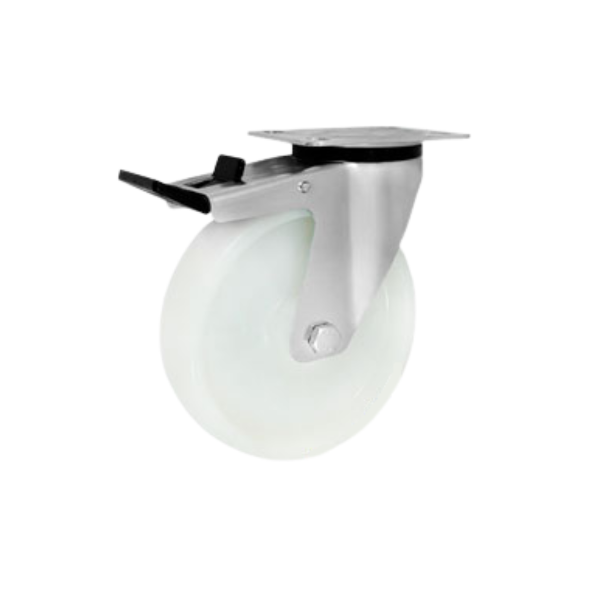 Koło poliamidowe fi 160mm w obudowie skrętnej z hamulcem - 45MB9H