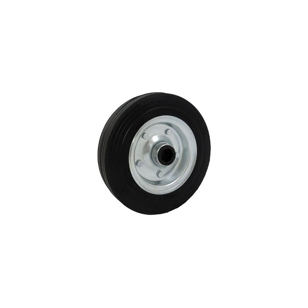 Koło transportowe fi 200mm metalowo gumowe łożysko wałeczkowe otwór 20mm - 60N