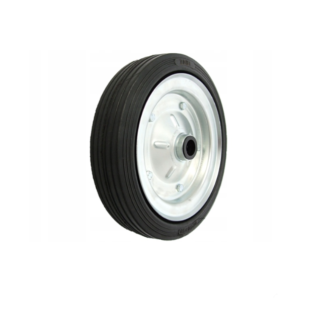 Koło transportowe fi 250mm metalowo gumowe łożysko wałeczkowe otwór 20mm - 90/25
