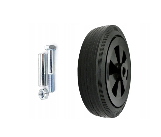 Koło tworzywowo-gumowe fi 200 mm ciche, nośne, do sprzętu transportowego i regałów 61T