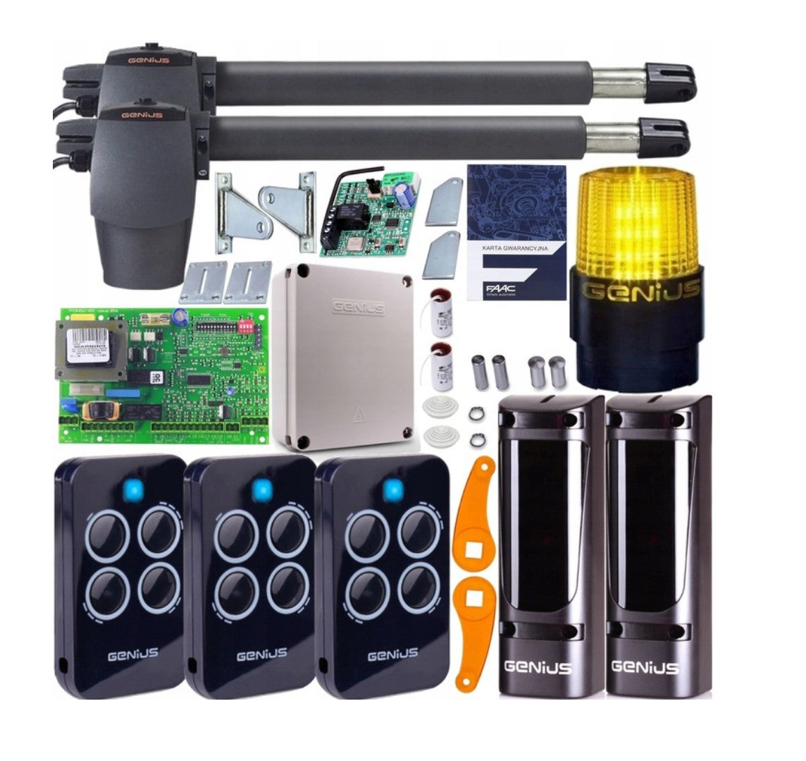 Zestaw Napęd do bramy dwuskrzydłowej FAAC GENIUS G-BAT 4m