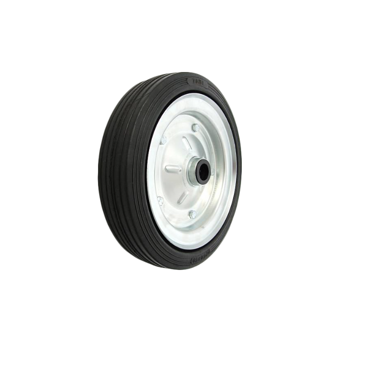 Koło transportowe fi 250mm metalowo gumowe łożysko wałeczkowe otwór 20mm - 90