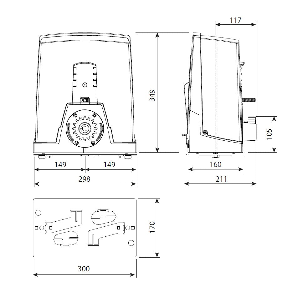 NAPĘD do bramy WJAZDOWEJ 400kg CAME BXL - KOMPLET z listwą stalową 4mb