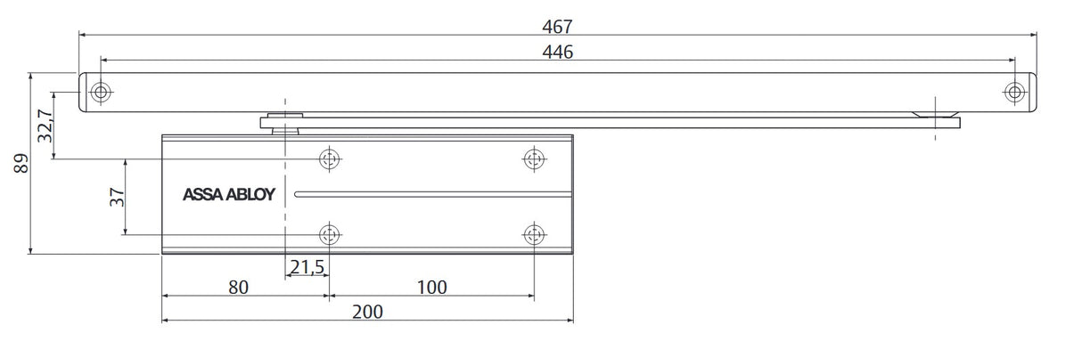 Samozamykacz Assa Abloy DC175 biały do drzwi 110cm maksymalna waga 80kg - DC175-9016