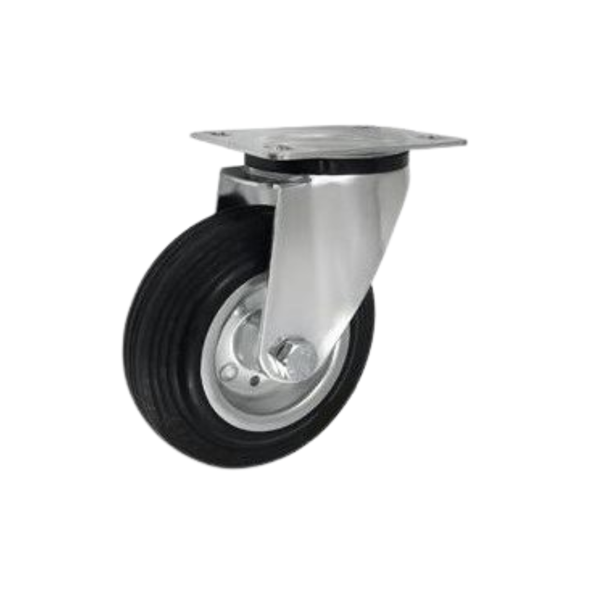 Koło metalowo-gumowe fi 125mm w obudowie skrętnej - 22M