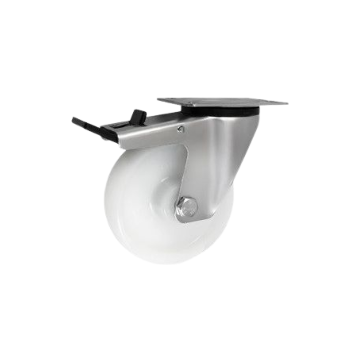 Koło poliamidowe fi 125mm w obudowie skrętnej z hamulcem - 25MBH