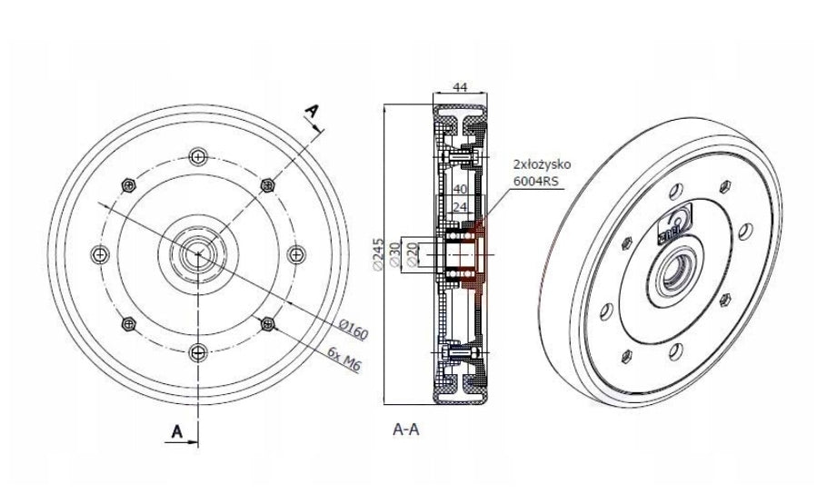 KOŁO fi 250mm dogniatające talerzowe SIEWNIK