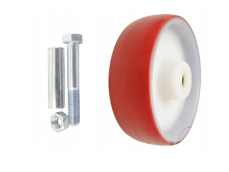 Koło do wózka poliamidowo poliuretanowe ciche fi 160 z zestawem montażowym - 41BCN