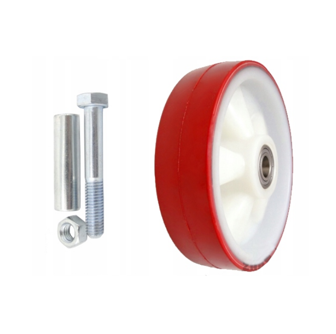 Koło do wózka poliamidowo poliuretanowe ciche fi 200 z zestawem montażowym - 61BCN