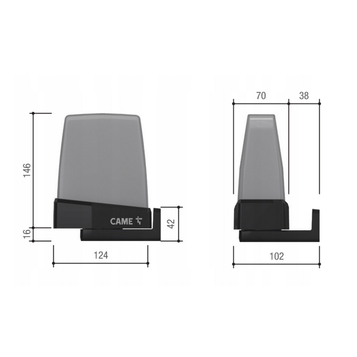 Lampa ostrzegawcza CAME KRX pomarańczowa zasilanie 24/230V, KRX