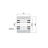 Rolka wózka paletowego aluminiowo-poliuretanowa 85x70mm - RAP-85-70