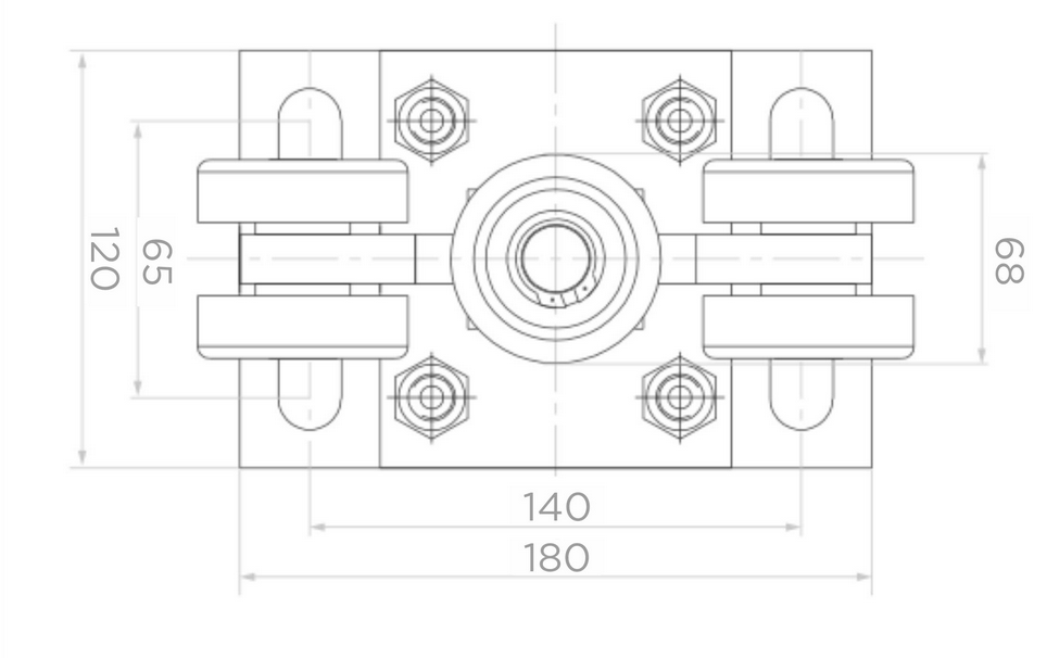 Wózki i rolki do bramy przesuwnej metalowe rolki PSG do 600kg - (PROFIL 80x80x5mm) - 60.00P.80