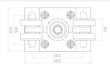 Wózki i rolki do bramy przesuwnej metalowe rolki PSG do 600kg - (PROFIL 70x70x4mm) - 60.00P.70