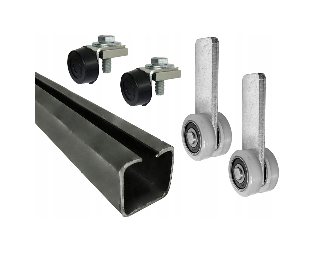 Zestaw do drzwi przesuwnych bramy samonośnej z rolkami profil 30x30