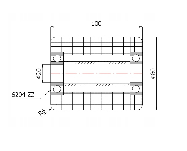 Rolka wózka paletowego poliamidowa 80x100mm - R-80-100